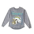 thumbnail image 6 of Women's Gameday Couture Gray Los Angeles Chargers Starbound Oversized Snow Wash Long Sleeve T-Shirt, 6 of 6
