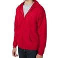 thumbnail image 2 of Hanes EcoSmart Full-Zip Hooded Sweatshirt, Soft Fleece Hoodie, Zip-Up Jacket with Pockets, Deep Red, 2XL, 2 of 5