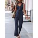 thumbnail image 4 of Elegantes de Verano para Mujer, Sin Mangas, con Cuello en U, Informales, de Pierna y Pantalones Largos 2025, Azul Marino, Talla XL, 4 of 9