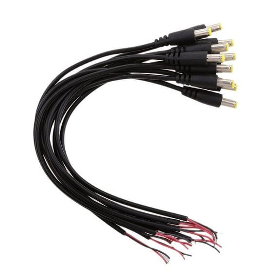 10pcs 1V - 38V 5.5x2.1mm Male Cable DC Power Connector for LED Driver / Strip Connector / Camera