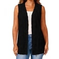 thumbnail image 2 of Xuyuer Sleeveless Cardigans for Women Soild Causal Long Open Front 2026 Sweater Vest Jacket Ribbed Outerwear Coat, 2 of 9