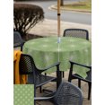 thumbnail image 6 of Square Outdoor Tablecloth with Umbrella Hole Sage Green Dotted Lines Outside Table Cloth Waterproof Patio Table Cover Geometric Abstract Art Zipper Tablecloths for Picnic Party Camping 60x60 Inch, 6 of 8