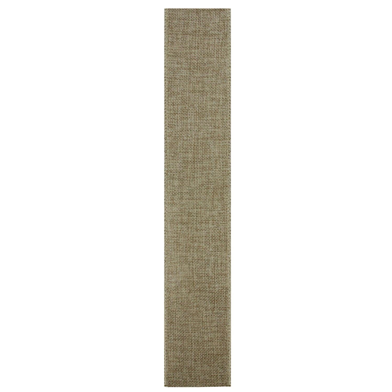 Green & Brown Burlap Wired Christmas Craft Ribbon
