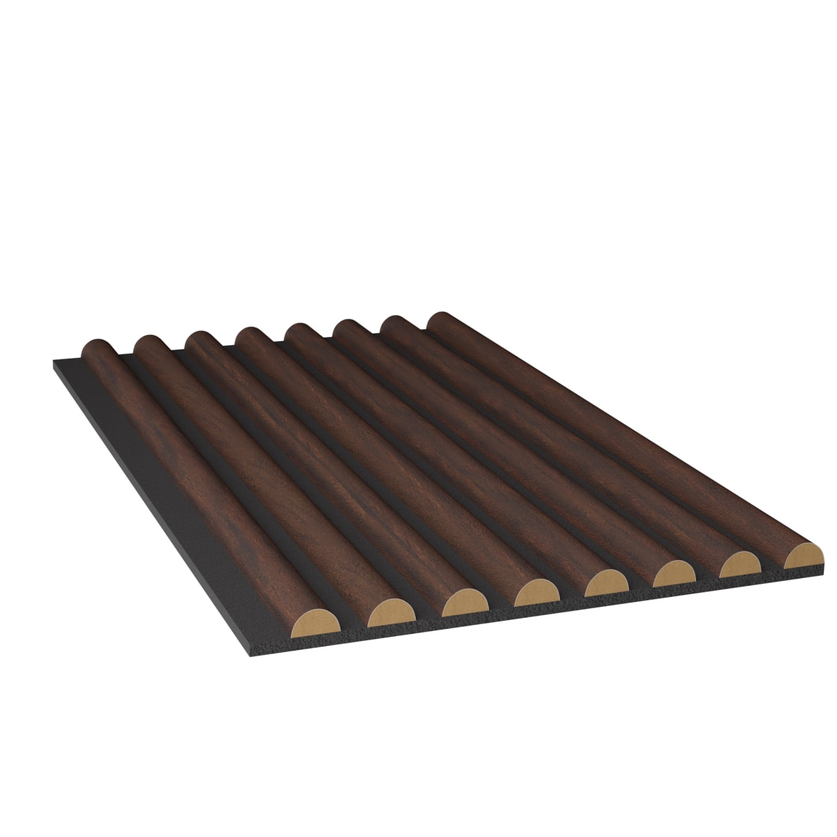 Ekena Millwork AcoustixPro Noise Cancelling Half Round Small Slat Wall Panel 11 3/4"W x 94 1/2"H, Ebony Premium (2 Pack)
