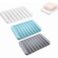 thumbnail image 3 of 3 Pack Soap Dish Silicone Rubber Soap Holder Stand Saver Tray Case, 3 of 4