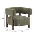 thumbnail image 6 of Christopher Knight Home Modern Boucle Upholstered Accent Chair, Lounge Chair with Solid Wood Legs, Green, 6 of 9