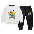 thumbnail image 4 of Ropa de Pokémon para niños, conjunto de sudadera y pantalones de chándal para primavera y otoño, figura de Anime, conjunto informal gráfico de Pikachu de dos piezas, 4 of 5