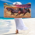 thumbnail image 3 of Zufioo a herd of horses Print Silver Fox Fleece Beach Towel 27.5x55in, Super Absorbent Bath Towel, Suitable for Adult Beach, Swimming Pool and Home Use-One Size, 3 of 6