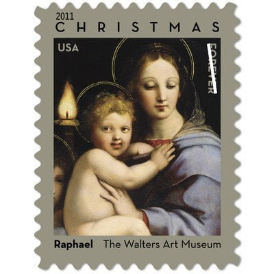 Madonna of the Candelabra by Raphael Book of 20 USPS Forever Postage Stamps Christmas