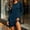 Navy, variant on Women Solid Long Sleeve Casual Dress, Crew Neck Dress with Button Decor, Mini Dress for Daily Wear Navy XL(XL)