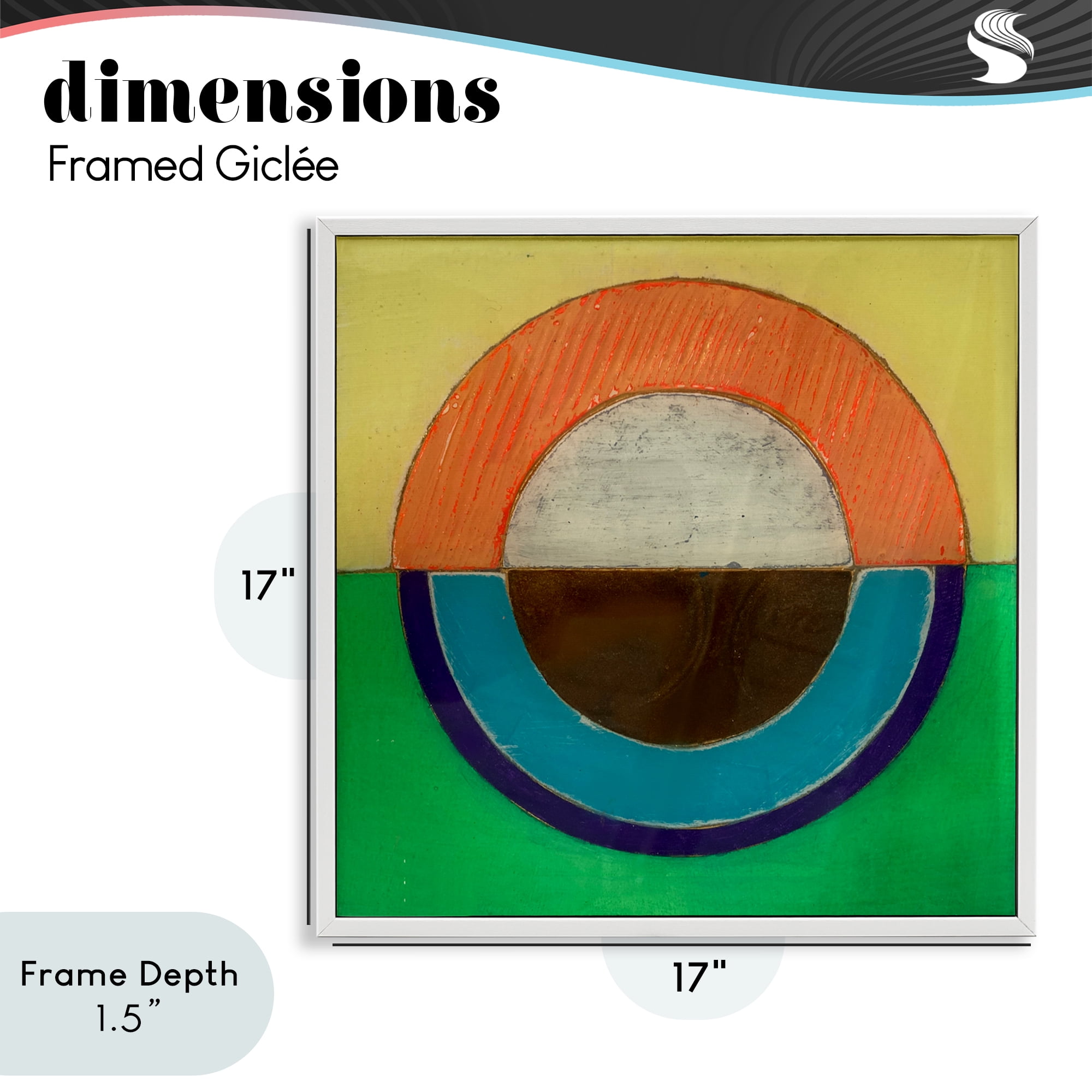 Stupell Industries Balanced Circle Symmetry White Framed Giclee Art, design by Matthew Finger