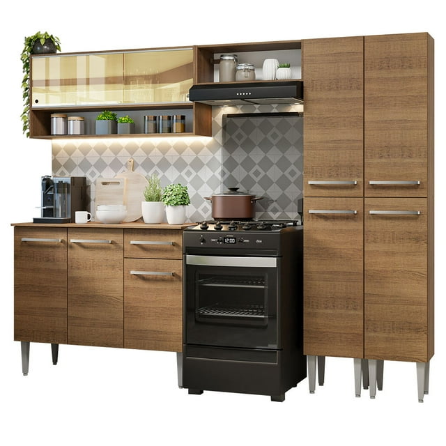 Cocina Integral Completa 229cm Emilly Madesa 04 - Marrón Madesa GREM229004