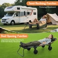 thumbnail image 3 of 2-in-1 Folding Garden & Beach Wagon Cart, Heavy Duty Utility Trolley, Converts to Lounge Chair, All-Terrain Wheels, 3 of 7