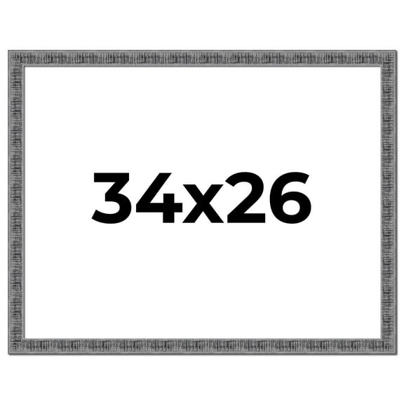 34x26 Frame Silver Black Rustic Sonoma Solid Wood Picture Frame | 1.5 Inch Moulding Width |