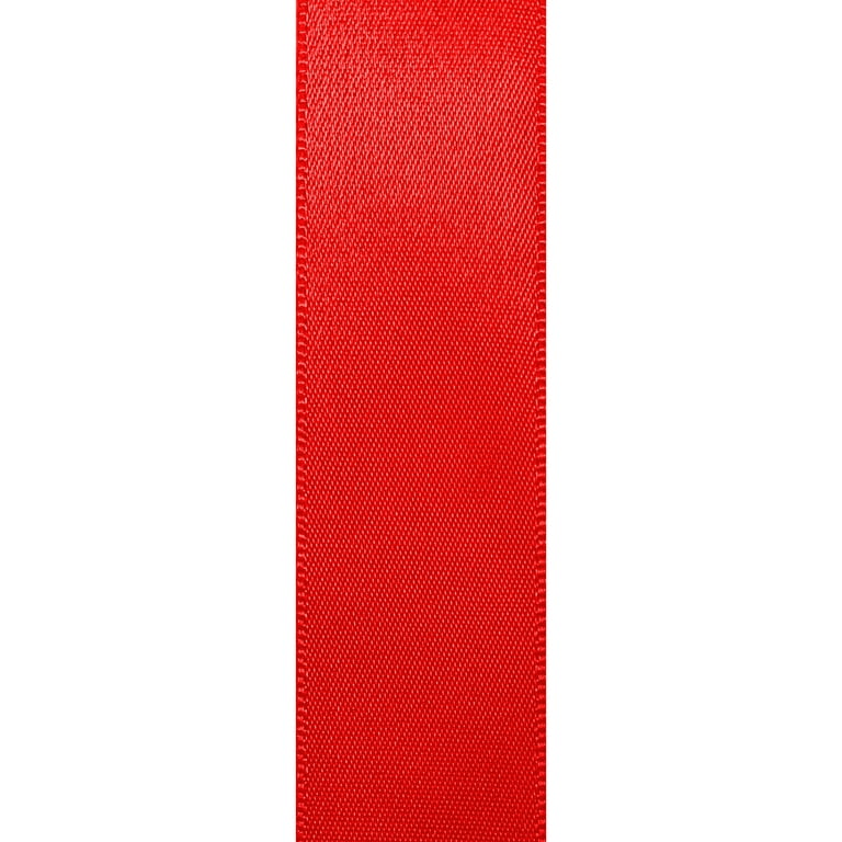 Thin red line ribbon printed in 7/8 Red single face satin, 10 yards