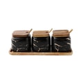 thumbnail image 1 of Juego De Tarros De Cerámica Para Condimentos De Estilo Nórdico, 3 Uds., Con Cucharas De Chasis, Tarro Para Condimentos De Cocina Para Almacenamiento De Condimentos Yuarrent HA026090-03, 1 of 6