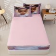 thumbnail image 4 of Castle Fairy Dreamy Black Girl Zipper Full Size Comforter Sets with Fitted Sheet and 2 Pillowcases,Star Crown Zipper Bedding Set,Purple,Pink Reversible,4pcs, 4 of 6
