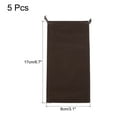 thumbnail image 2 of Unique Bargains 17x8cm Microfiber Pouch, 5Pcs Soft Storage Drawstring Gift Bag, Brown, 2 of 5