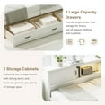 thumbnail image 6 of Harper & Bright Designs Twin L-Shaped Daybed with Drawer and and Bookcase, Twin Size Corner Bed Wooden Captain Bed with Led Downlight and USB Port for Small Room Bedroom Guest Room, White, 6 of 13