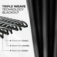 thumbnail image 4 of Superior Blackout Solid Light Filtering Back Tab Curtain Panel Set, 26" x 84", Black, 4 of 9