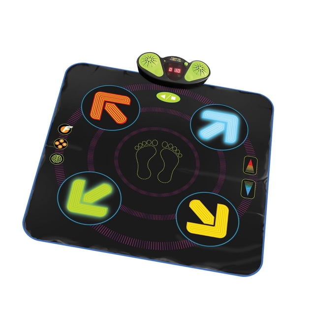 Tapete de baile para niños, tapete de baile con luces, tapete de juego, tapete de baile musical, tapete de baile electrónico para niños de 3 a 12 años , Negro