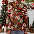 thumbnail image 4 of Chandails d'Hiver Grande Taille pour Femmes Chandails de Noël pour Femmes Chandail en Molleton de Saison Imprimé Graphique Manches Longues Tricot Rouge G, 4 of 5