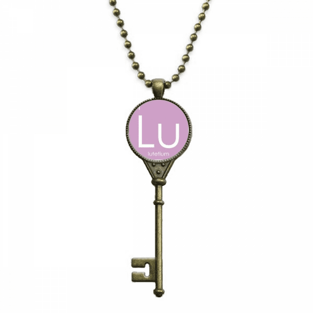 Chestry Elements Period Table Lanthanide Lutetium Lu Key Necklace Pendant Tray Embellished Chain