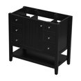 thumbnail image 5 of RONSHIN 36 Inch Bathroom Vanity, Bathroom Storage Cabinet with 3 Drawers, Bottom Open Shelves Cabinet, Modern Solid Wood Bathroom Vanity Cabinet without Sink, 5 of 9