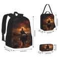 thumbnail image 2 of Balery Western Rainy Desert Cowboy Mochila Escolar 3 en 1 para Niños - Mochila Resistente con Lonchera Térmica y Estuche - Mochila Escolar para Niños y Niñas, 2 of 7