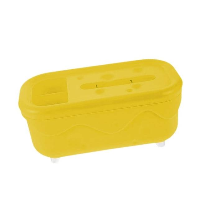 Organizador de caja de pañuelos, almacenamiento, sala de estar, multiusos, elegante, moderno, multifuncional Rectángulo amarillo