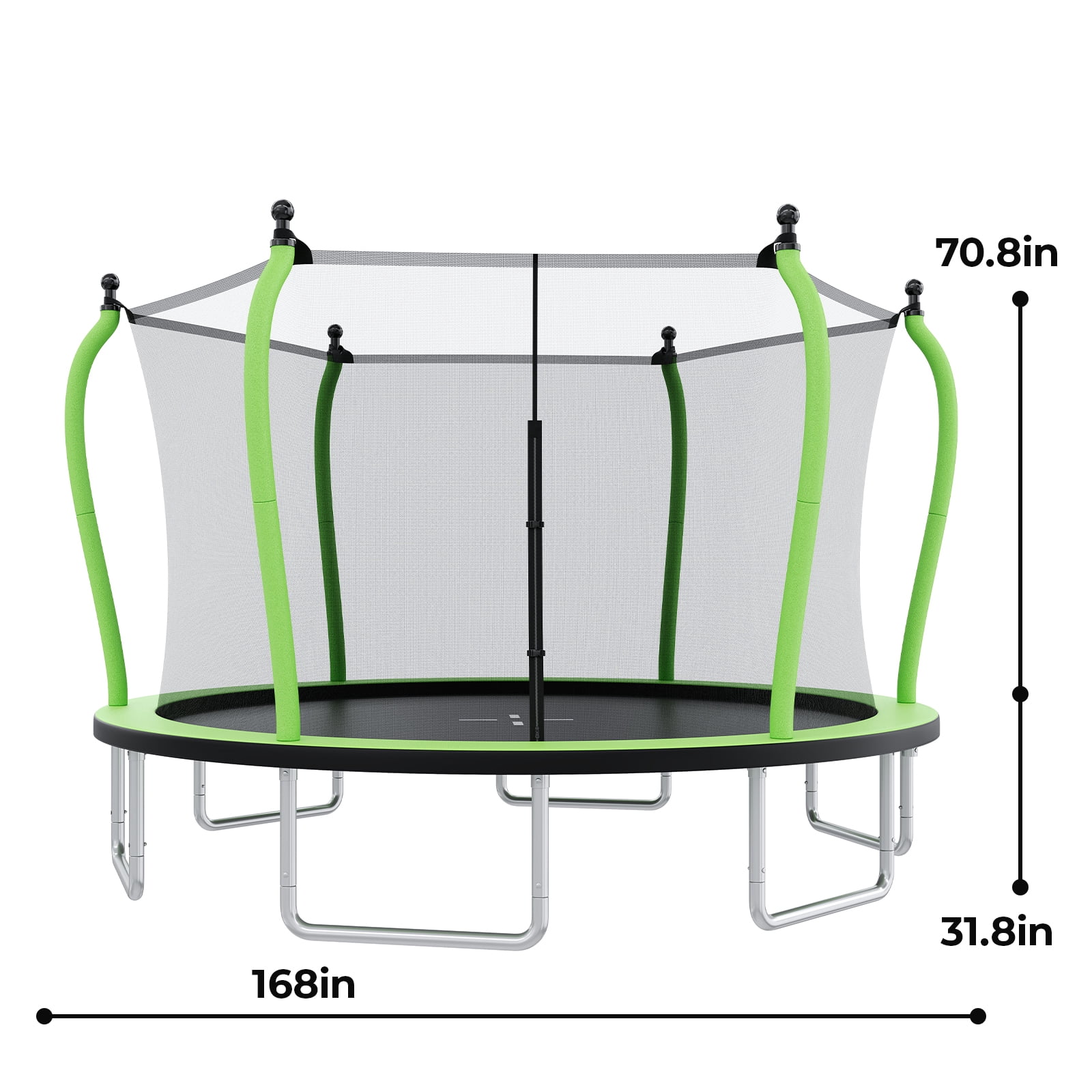 Alvantor 14Ft Trampoline for Kids & Adults, Pumpkin Trampoline with Enclosure Net and Ladder for Backyard Green
