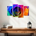 thumbnail image 2 of Elephant Stock Rainbow Rose Petals Wall Art - Horizontal Multi Panel Canvas - Living Room Wall Decor - Floral And Botanical Multi Panel - Blue And Pink Decor - 24" x 14", 2 of 4