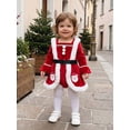 thumbnail image 4 of Cjfdfy Newborn Baby Girl Christmas Outfit Romper Dress Velvet Long Sleeve Square Neck Jumpsuit Gingerbread Man Santa Costume Christmas Princess Dress Cute Winter Clothes, 4 of 9