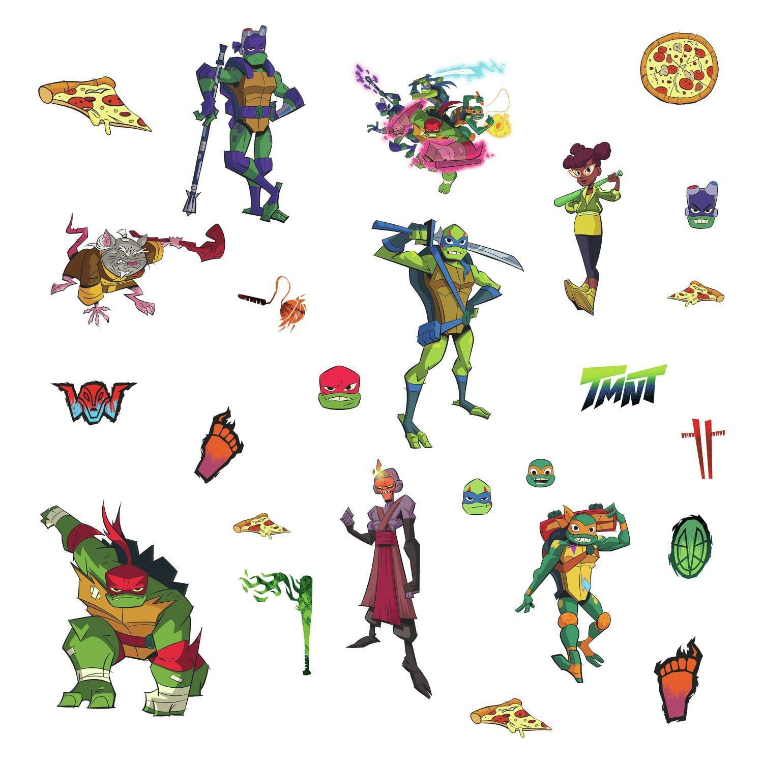 RoomMates Rise of The TMNT Peel and Stick 25 Wall Decals ...