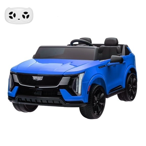 2 Seater Ride on Car for Kids 24V Licensed Cadillac Electric Car Toy Toddlers Battery Powered Ride on Truck with 2.4G Remote Control, Full-Wheel Suspension, Music, LED Lights, Blue