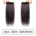 thumbnail image 2 of Seamless Forehead Wiglet Topper Synthetic 2pcs Clip in Bangs Extension Straight Topettes for Women With Thinning Hair (25cm Dark Brown), 2 of 7