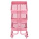 thumbnail image 2 of Mini casa de muñecas a escala 1:12, estante de almacenamiento de 3 niveles con ruedas para decoración de muebles de cocina, color rosa, 2 of 14