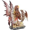 Ebros Beautiful Scarlet Fire Fairy Goddess With Pet Spotted Dragon ...