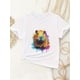 thumbnail image 1 of Girls' Colorful Guinea Pig Print T-Shirt - Casual Crew Neck, Knit Polyester Top with Slight Stretch, Breathable Fabric, Summer Fashion Tee for Daily Wear and Play, 1 of 5