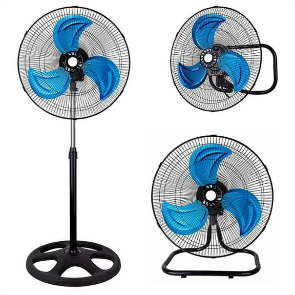 18" Powerful Oscillating Pedestal Fan, 3 Speeds 49'' H, Ultra Quiet Standing Floor Fan for Bedroom, Living Room, Home Office, 3 in 1