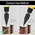 thumbnail image 4 of Partidores de troncos, broca partidora de madera de 42 mm, partidor de madera cónico para taladro de madera y fresa de madera, astilladora de madera de cono de tornillo de división, 4 of 5