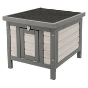 TRIXIE natura 1-Story Insulated Small Outdoor Cat House with Hinged Roof, Gray