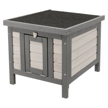 UPC: 4011905441184 | TRIXIE natura 1-Story Insulated Small Outdoor Cat House with Hinged Roof Gray