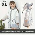 thumbnail image 5 of Rain Poncho Kids Girls Boys Cute Cartoon Baby Transparent Fashion Wrapped Eva Rainy Day Outdoor Convenient Durable Lightweight Black Rain Coat Sizes S, 5 of 7