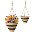 thumbnail image 1 of Wind Rattan Hanging Basket - Green Storage Planter for Indoor/Outdoor Plants, Wall-Mounted Decorative Gardening Basket with Rope for Home Office Decor, 1 of 2