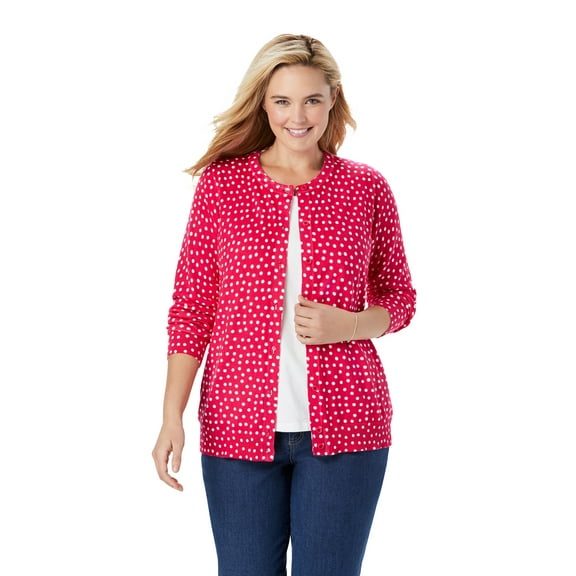 Woman Within Women's Plus Size Perfect Long Sleeve Cardigan