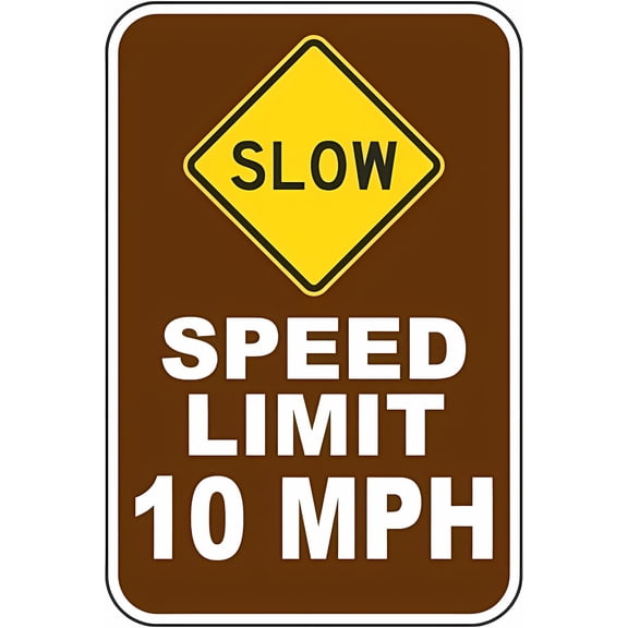 Slow Speed Limit 10 Mph Tin Sign - 8"x12" Vintage Metal Warning Sign, Traffic Speed Decor for Home Farm Bar Coffee Shop Club Road