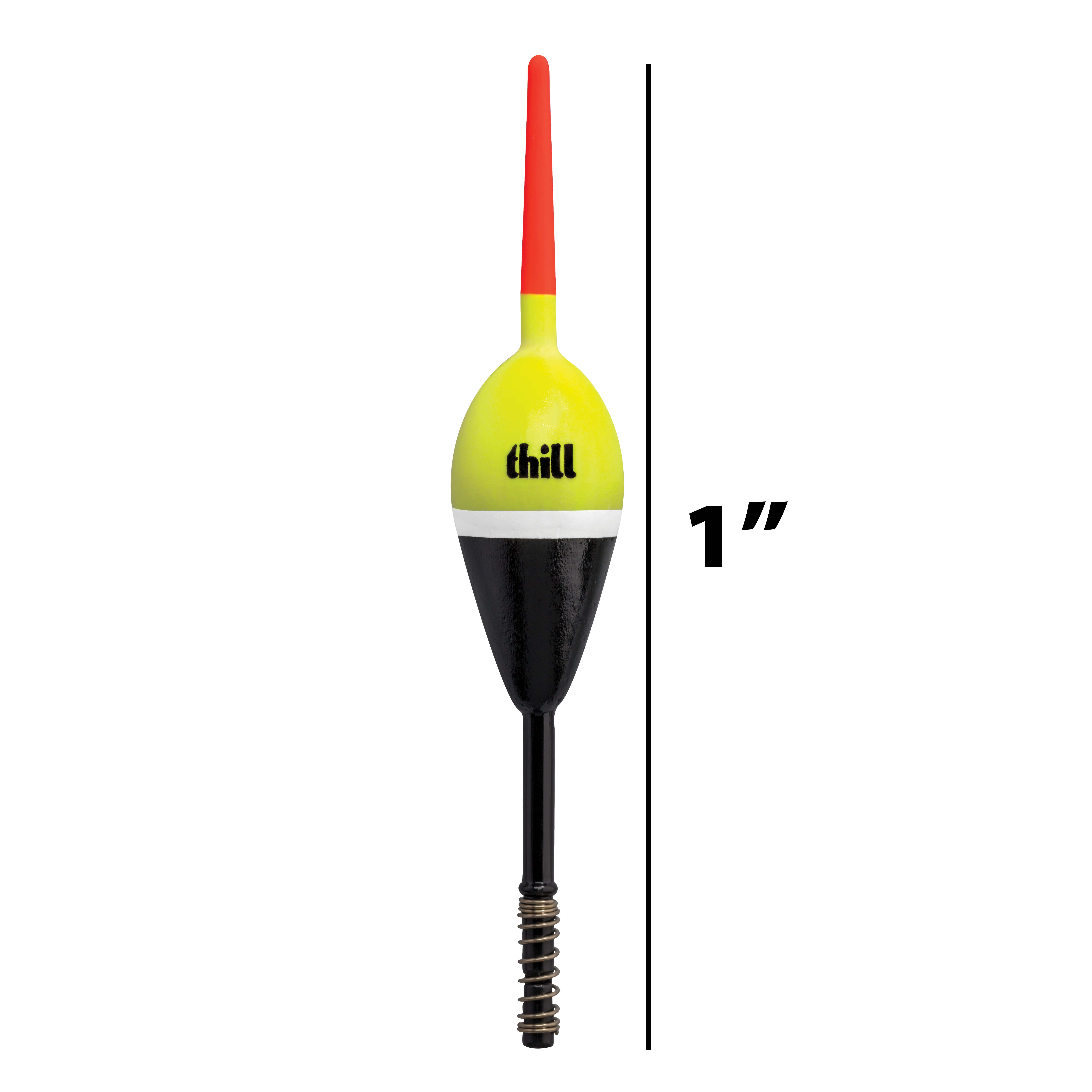 Thill Night N Day Glow Float Fishing Spring Float Yellow Black 1 Oval