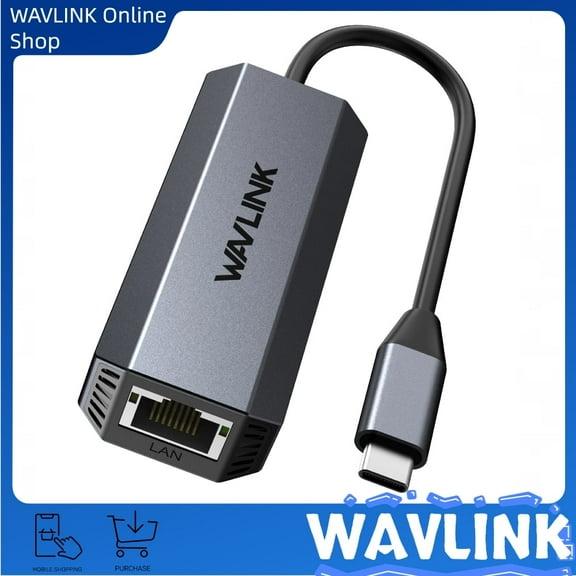 WAVLINK 5Gbps USB C to Ethernet Adapter, Driver-free RJ45 Gigabit LAN Ethernet Network Adapter for Laptops, Computers and More