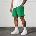 thumbnail image 2 of Satingcolo Men's Casual Shorts Summer Beach Vacation Trunks Elastic Waist With Two Pockets Classic Fit Lightweight Athletic Shorts Green L, 2 of 6